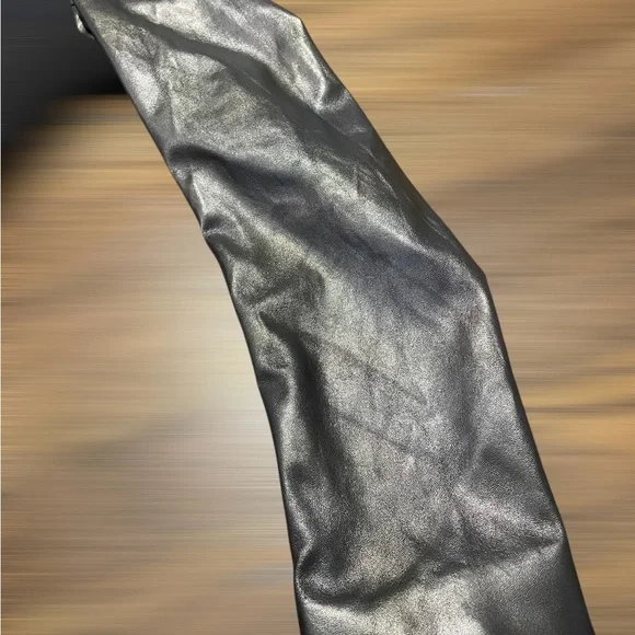 Anne Klein Black Blazer with Leather Sleeves - Picture 10 of 10